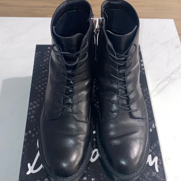 Sam Edelman Nina Black Leather Lace Up Boots - Picture 2 of 10